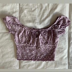 Pacsun Purple Floral Crop Top